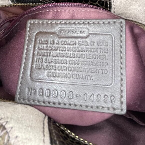 Coach 14339 Brown Suede Leather C Inlay Purse - Picture 8 of 16